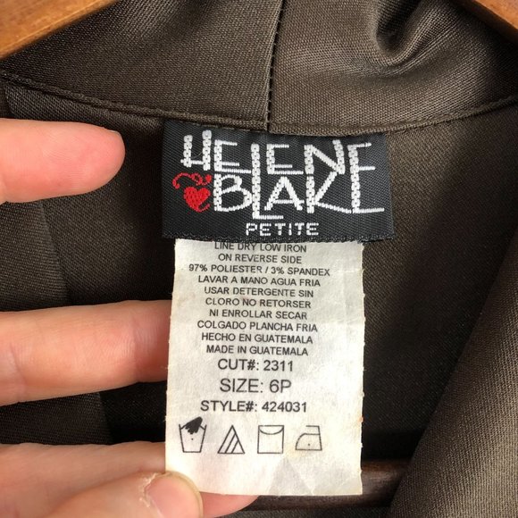 Helen Blake NWT Women's Size 6 Petite Brown Button Front Blazer Jacket - Picture 7 of 9